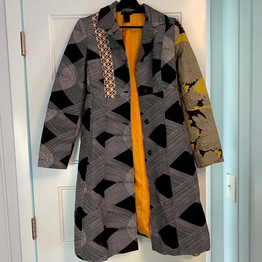 Beautiful, unique dress coat by Spanish designer, Custo. Purchased in Barcelona.
